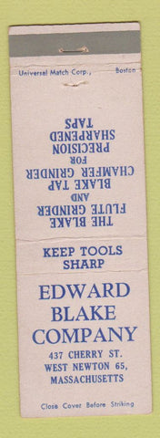 Matchbook Cover - Edward Blake Tools Grinding Sharpening West Newton MA