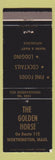 Matchbook Cover - The Golden Horse Worthing MA