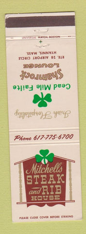 Matchbook Cover - Mitchell's Steak and Rib House Hyannis MA