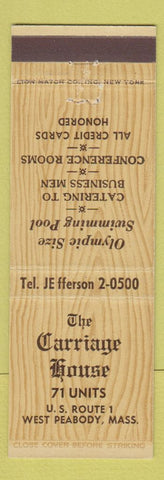 Matchbook Cover - The Carriage House West Peabody MA