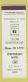 Matchbook Cover - Sportsman's Motel West Hatfield MA