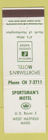 Matchbook Cover - Sportsman's Motel West Hatfield MA