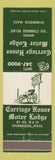 Matchbook Cover - Carriage House Motor Lodge Sturbridge MA