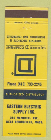 Matchbook Cover - Square D Electric Supply West Springfield MA