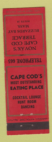 Matchbook Cover - Novak's Cape Cod Terrace Buzzards Bay MA
