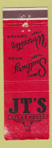Matchbook Cover - JT's Steak House Sudbury Worcester MA DD Bean WEAR