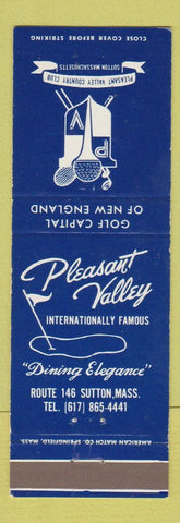 Matchbook Cover - Pleasant Valley Country Club Sutton MA
