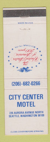 Matchbook Cover - City Center Motel Seattle WA Bicentennial 1976