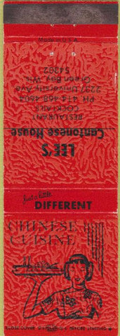 Matchbook Cover - Lee's Cantonese Chinese Green Bay WI girlie