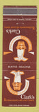 Matchbook Cover - Clark's Restaurants Seattle Bellevue WA WEAR