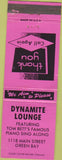 Matchbook Cover - Dynamite Lounge Green Bay WI