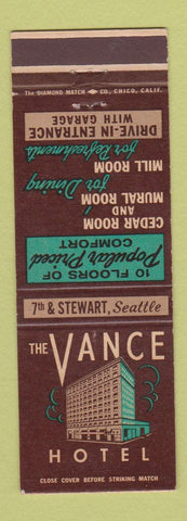 Matchbook Cover - Vance Hotel Seattle WA