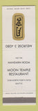 Matchbook Cover - Moon Temple Chinese Restaurant Seattle WA