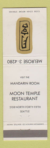 Matchbook Cover - Moon Temple Chinese Restaurant Seattle WA