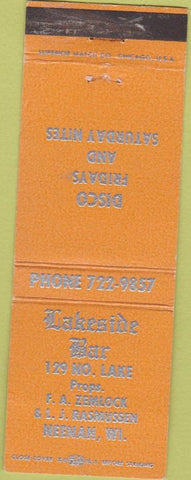 Matchbook Cover - Lakeside Bar Neenah WI