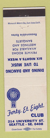 Matchbook Cover - Forty Et Eight Club Seattle WA