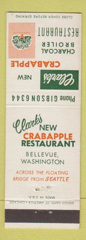 Matchbook Cover - Clark's Crabapple Restaurant Bellevue WA