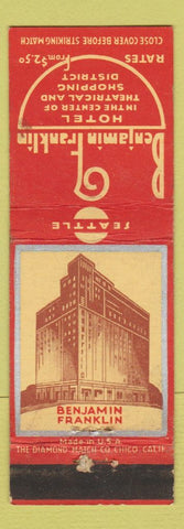 Matchbook Cover - Benjamin Franklin Hotel Seattle WA WEAR