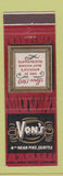 Matchbook Cover - Von's Restaurant Seattle WA