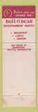 Matchbook Cover - Bull n Bear Restaurant Seattle WA