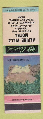 Matchbook Cover - Alpine Village Motel Pleasant Grove UT