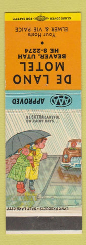 Matchbook Cover - De Lano Motel Beaver UT