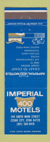 Matchbook Cover - Imperial 400 Motels Cedar City UT