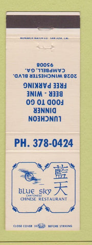 Matchbook Cover - Blue Sky Chinese Restaurant Campbell GA