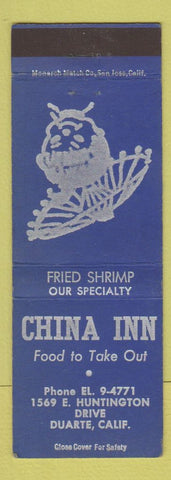 Matchbook Cover - China Inn Chinese Restaurant Duarte CA