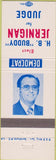 Matchbook Cover - HB Buddy Jernigan Judge NC