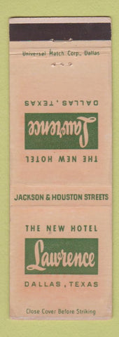 Matchbook Cover - New Hotel Lawrence Dallas TX