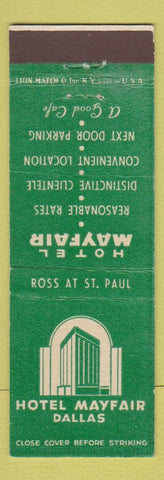 Matchbook Cover - Hotel Mayfair Dallas TX