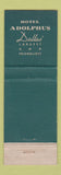 Matchbook Cover - Hotel Adolphus Dallas TX #2