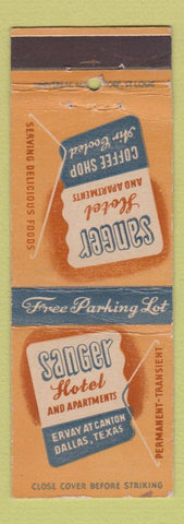 Matchbook Cover - Sanger Hotel Dallas TX