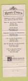 Matchbook Cover - Royal Coach Motor Hotels Dallas Beaumont Houston TX