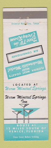 Matchbook Cover - Warm Mineral Springs Inn Venice FL