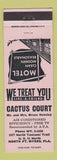 Matchbook Cover - Cactus Court Motel North Fort Myers FL