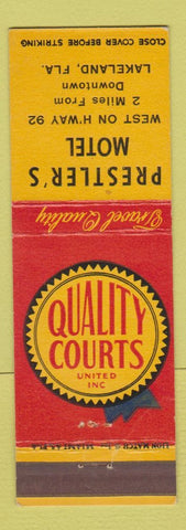 Matchbook Cover - Prestler's Motel Lakeland FL