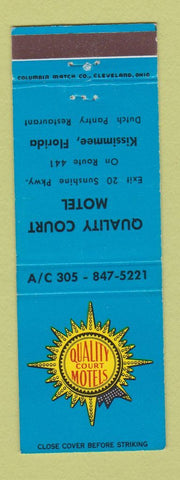 Matchbook Cover - Quality Court Motel Kissimmee FL Quality Courts