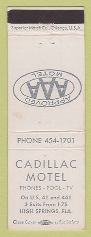 Matchbook Cover - Cadillac Motel High Springs FL