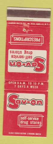 Matchbook Cover - Sav On Drug Stores