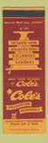 Matchbook Cover - Cole's Drug Store Columbus OH