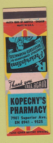 Matchbook Cover - Kopecny's drug Store