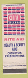 Matchbook Cover - Rite Aid Drug Stores