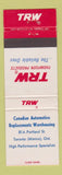 Matchbook Cover - TRW Thompson Auto Parts Toronto ON
