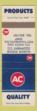 Matchbook Cover - AC Auto Parts Marine Engine Equipment West Palm Beach FL