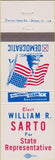 Matchbook Cover - William R Sarto State Rep Carpentersville IL