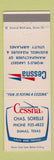 Matchbook Cover - Cessna Airplanes Chas Sorelle Dumas TX