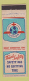 Matchbook Cover - Wright Aircraft Engines Safety