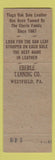Matchbook Cover - Tioga Oak Sole Leather Shoes San Francisco CA WEAR